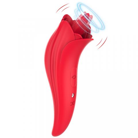 Silicone Rose, tongue 5-frequency tongue licking female flirting vibrator