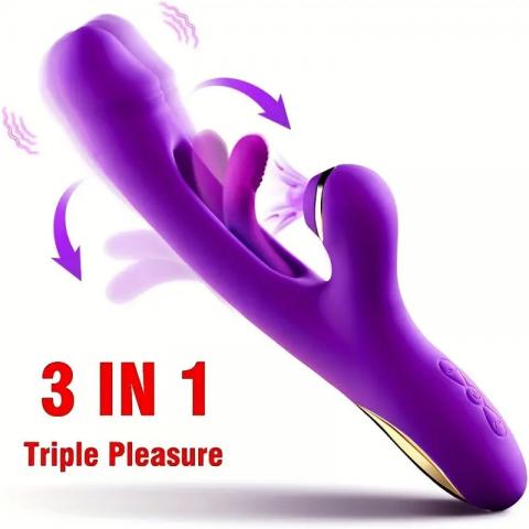 Female masturbator patting and sucking vibrator stimulating vibrator