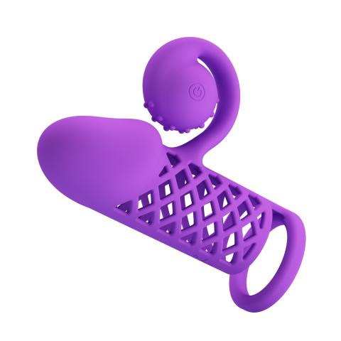 Silicone Vibrating Fishnet Clitral Penis Sleeve