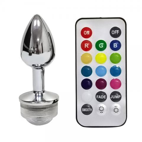 Remote control LED light anal plug