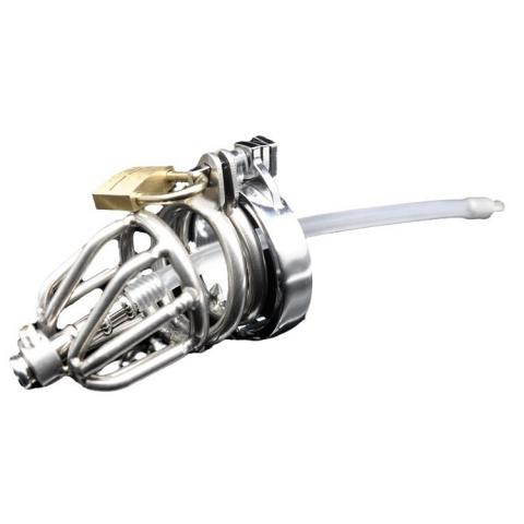 Cock Cage With Cum Through Catheter Tube