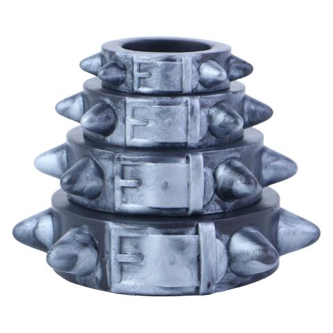 Liquid Silicone Spiked Mixed Color Silicone Cock Ring Set （a set of four）