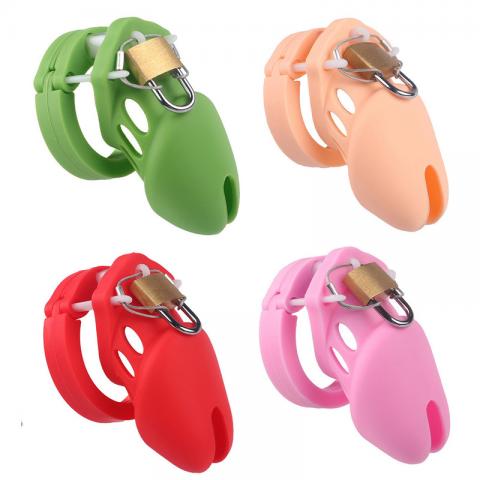 Silicone CB6000s Chastity Devices In Pink/Green/White/Flesh/Red