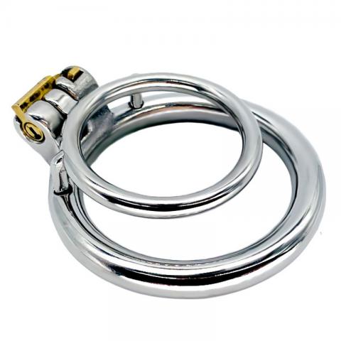 Double Ring Chastity Lock Cage