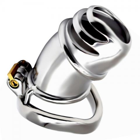 Detained Metal Chastity Cage - L Size