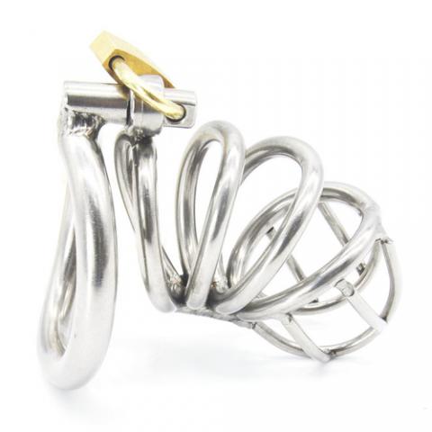 Bent Ring Stainless Steel Chastity Cage