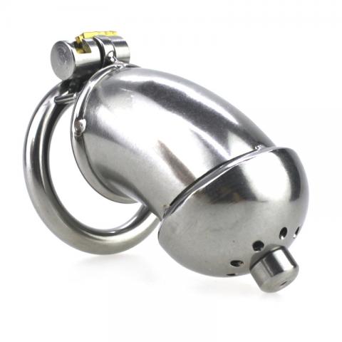 Built-in Lock Chastity Cage With Penis Plug - L