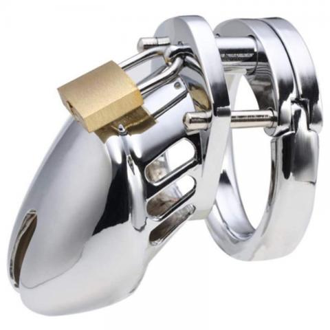 Steel Male Padlock CB6000S Chastity Cage Device - Small