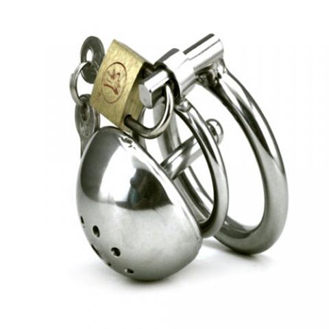 Short Steel Chastity Device With Urethral Tube