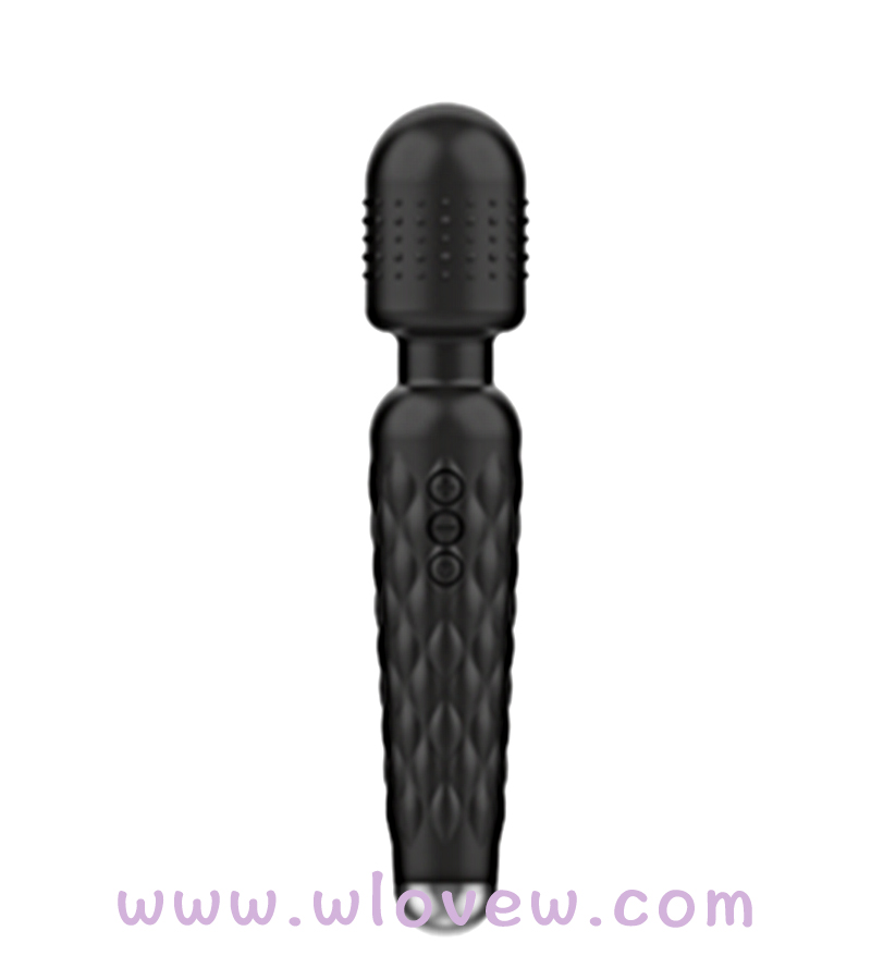 12 frequency strong vibration, female silicone vibrating stick, AV stick massage stick,black