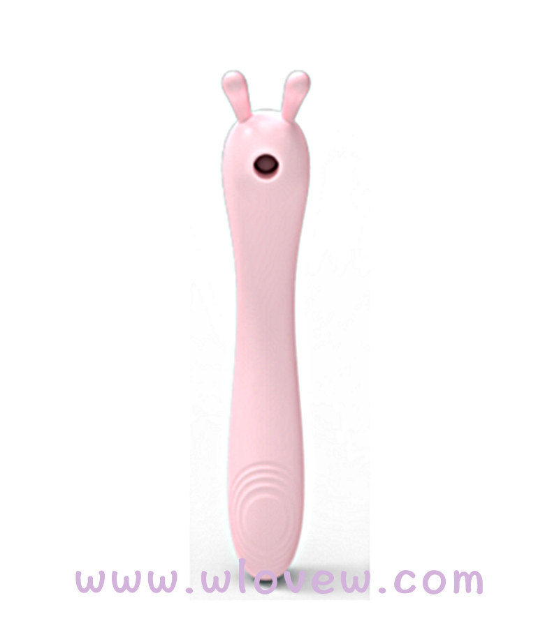 Rabbit ear sucking vibrator, 12 frequency vibrating female adult toy，pink
