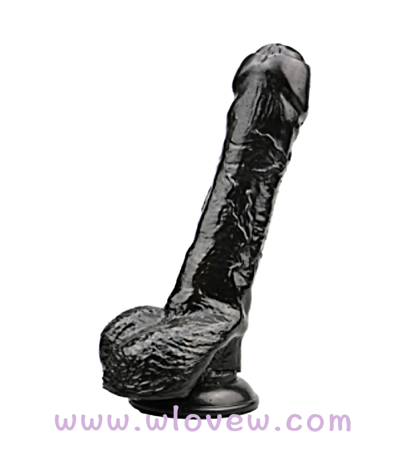 7.87" Crooked pvc Realistic Dildo (black)