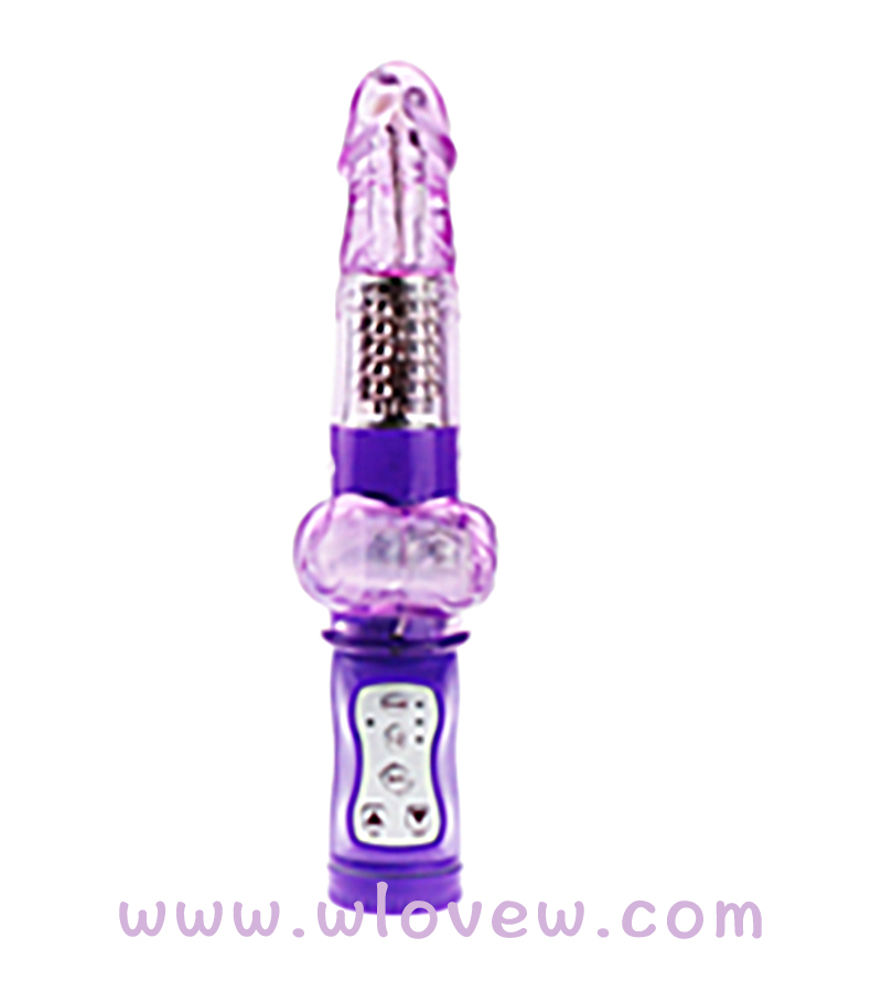 naughty boy 360 degree rotation Bead Dildo Vibrator (purple)