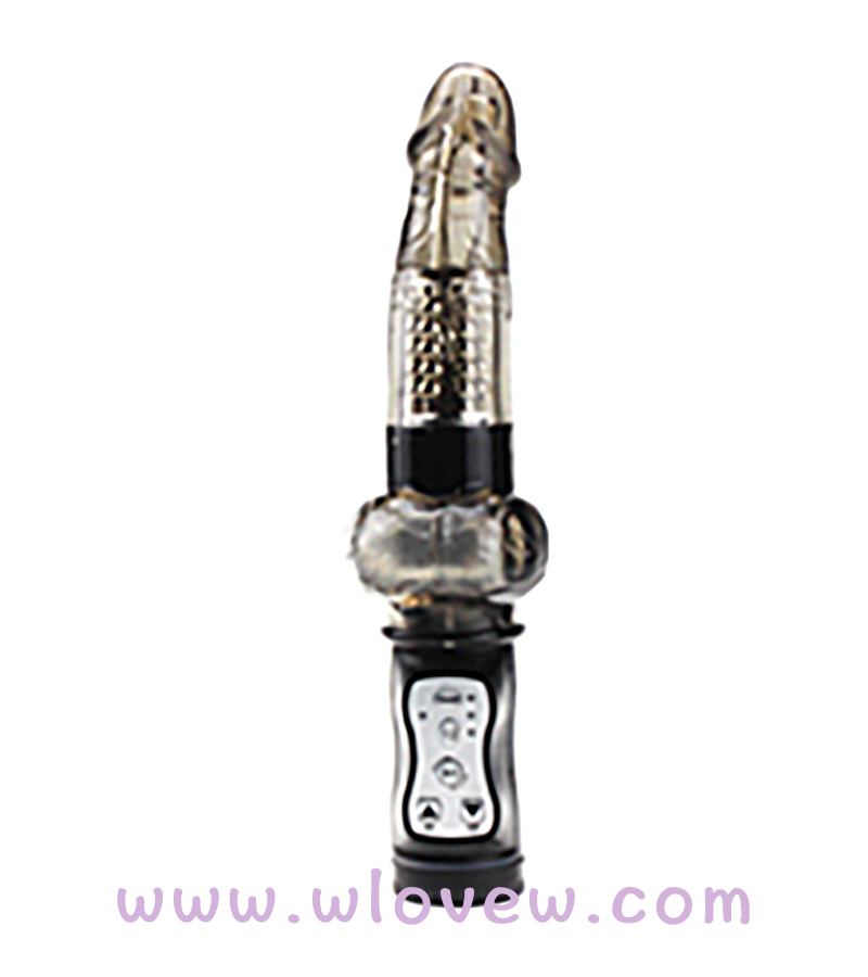 naughty boy Rotating Bead Dildo Vibrator (Black)